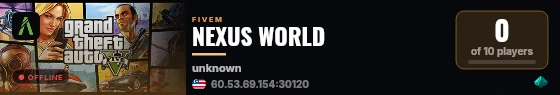 NEXUS WORLD live status badge