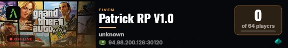 Patrick RP V1.0 live status badge