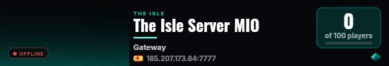 The Isle Server MIO live status badge