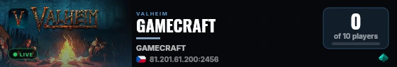 GAMECRAFT live status badge