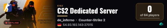 CS2 Dedicated Server live status badge