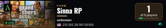 Sinna RP live status badge