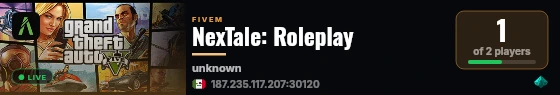 NexTale: Roleplay live status badge