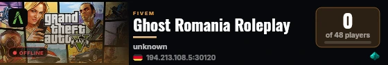 Ghost Romania Roleplay live status badge