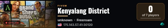 Kenyalang District live status badge