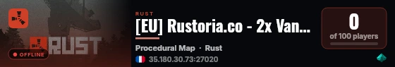 [EU] Rustoria.co - 2x Vanilla | No BP Wipes | JUST WIPED 25.08 live status badge