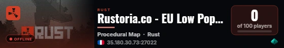 Rustoria.co - EU Low Pop | JUST WIPED 25.08 | JUST WIPED 25.08 live status badge