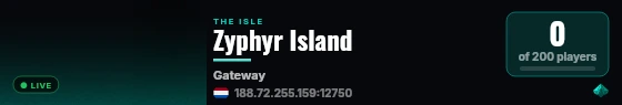 Zyphyr Island live status badge