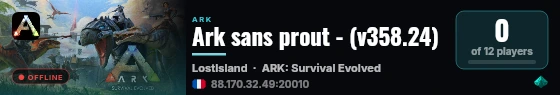 Ark sans prout - (v358.24) live status badge