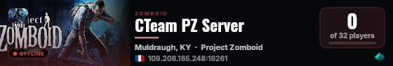 CTeam PZ Server live status badge