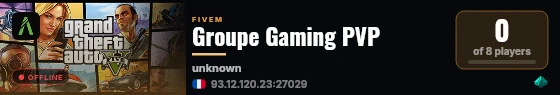 Groupe Gaming PVP live status badge