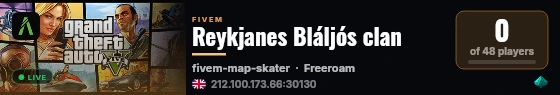 Reykjanes Bláljós clan live status badge