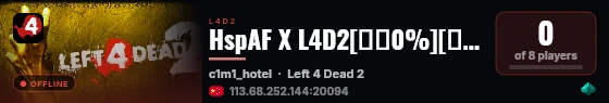 HspAF X L4D2[当前0%][普通战役][无人] live status badge