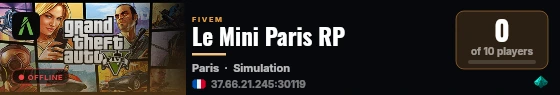Le Mini Paris RP live status badge
