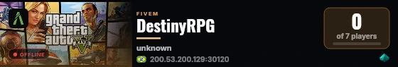 DestinyRPG live status badge
