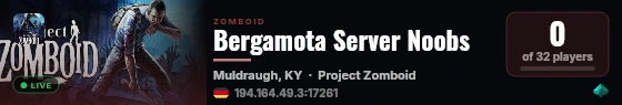 Bergamota Server Noobs live status badge