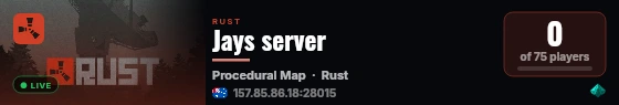 Jays server live status badge