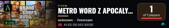 METRO WORD Z APOCALYPCE live status badge