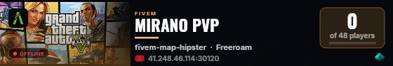MIRANO PVP live status badge