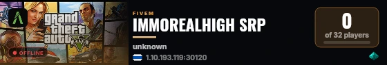 IMMOREALHIGH SRP live status badge