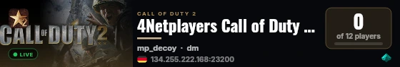 4Netplayers Call of Duty 2 Server live status badge