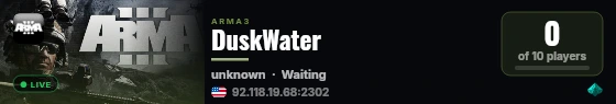 DuskWater live status badge