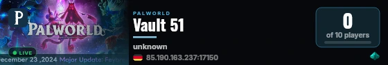 Vault 51 live status badge