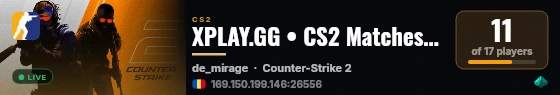 XPLAY.GG • CS2 Matches #202 live status badge