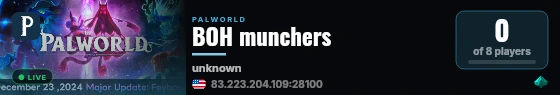 BOH munchers live status badge
