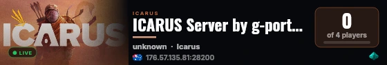 ICARUS Server by g-portal.com live status badge