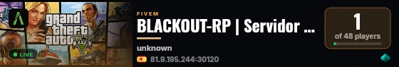BLACKOUT-RP | Servidor en desarrollo live status badge