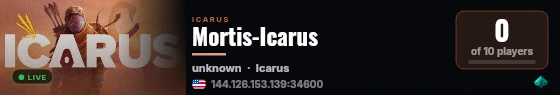 Mortis-Icarus live status badge