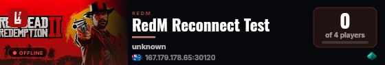 RedM Reconnect Test live status badge