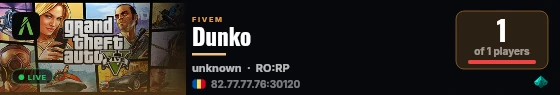 Dunko live status badge