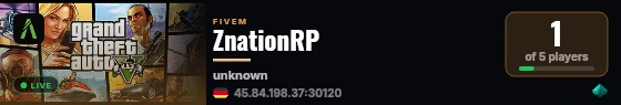 ZnationRP live status badge