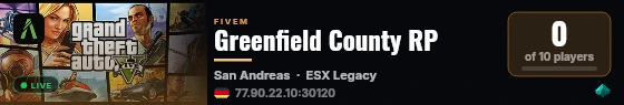 Greenfield County RP live status badge