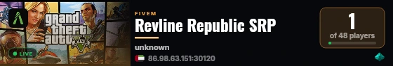 Revline Republic SRP live status badge