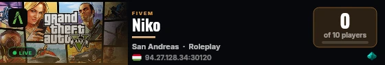 QBCore Roleplay live status badge