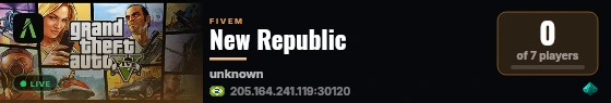 New Republic live status badge