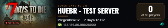 HUEBR - TEST SERVER live status badge
