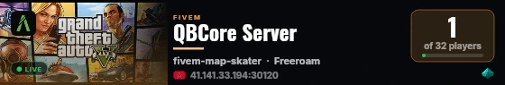QBCore Server live status badge