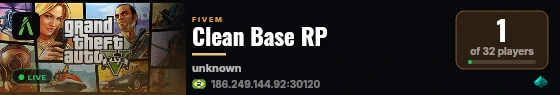 Clean Base RP live status badge