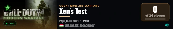 Xen's Test live status badge