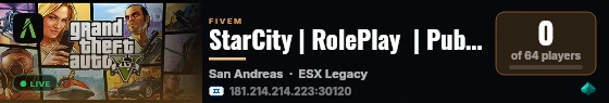 StarCity | RolePlay  | Public | V1 live status badge