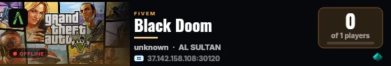 Black Doom live status badge