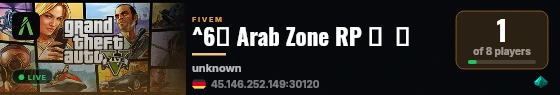 ^6《 Arab Zone RP 》  ♪ live status badge