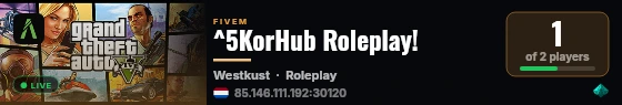 ^5KorHub Roleplay! live status badge