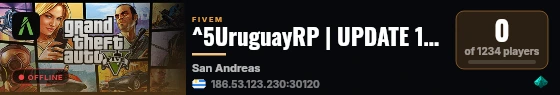 ^5UruguayRP | UPDATE 15/05 live status badge