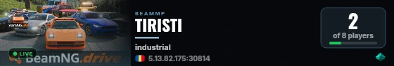 TIRISTI live status badge