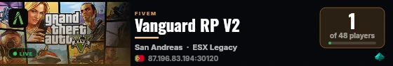 Vanguard RP V2 live status badge
